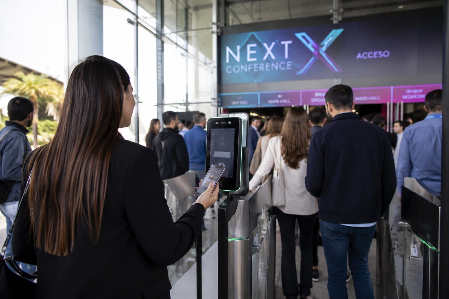 7 Tipos de Tecnología para Eventos que Debes Conocer: Guía Completa 1 tecnología para eventos, control de accesos y pantallas digitales en un congreso