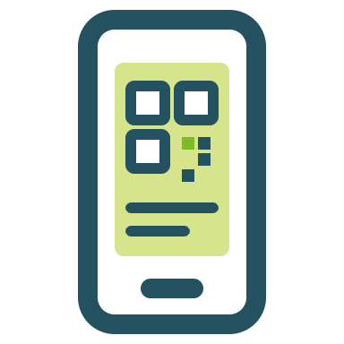 Sobre Exyt 5 Móvil con la app de Exyt y un código QR